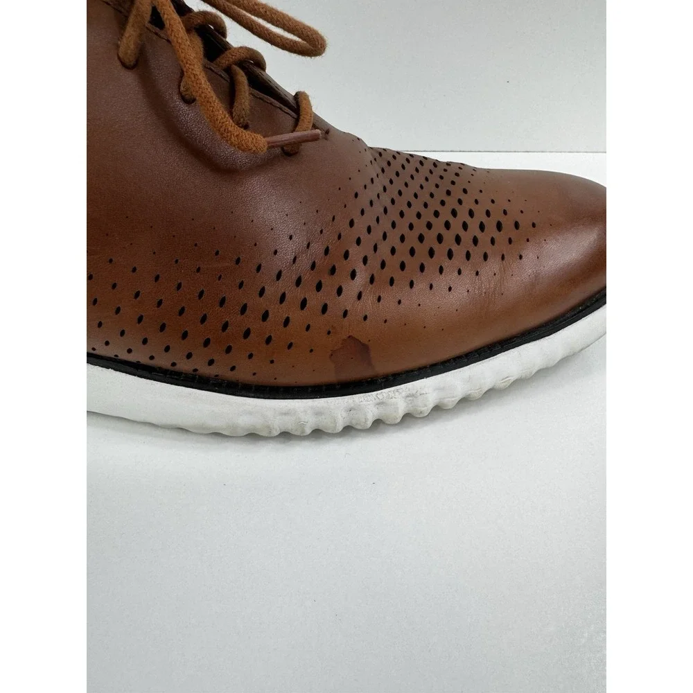 Cole Haan Perforated Leather Casual Sneakers Brown Men's Size 12M C27879